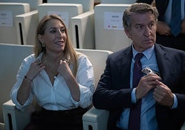La presidenta de la Junta de Extremadura, María Guardiola y el presidente del PP, Alberto Núñez Feijóo