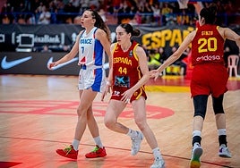 Iyana Martín, durante el partido en La Línea contra Francia.