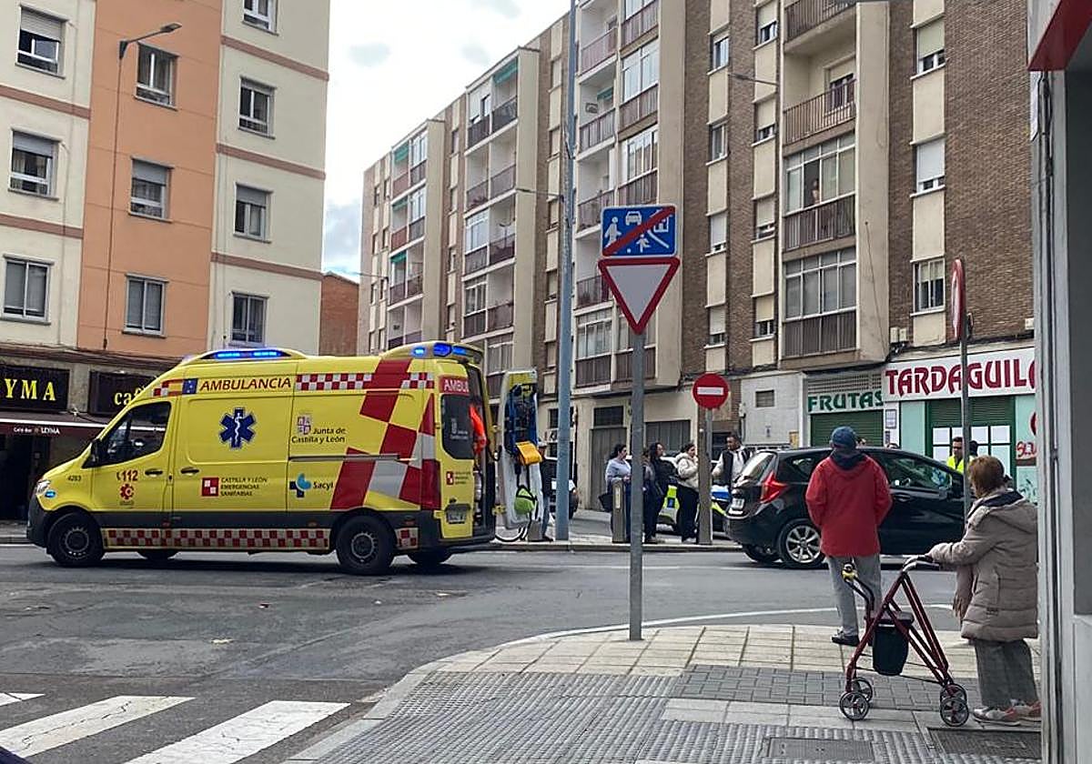 La ambulancia, en el lugar del accidente.