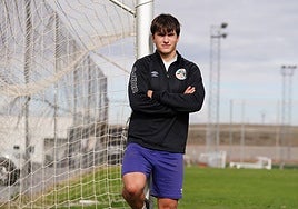 Carrasco, en el anexo, tras finalizar el entrenamiento del miércoles.