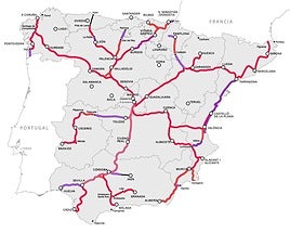 El mapa de la red futura de AVE aísla a Salamanca en contra de la Unión Europea