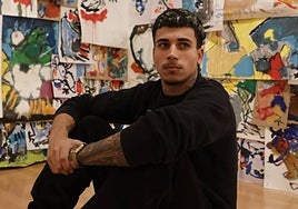 Mateo Pardal, ayer, en un espacio de su muestra en el DA2.
