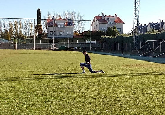 Jon Villanueva, entrenando en solitario.