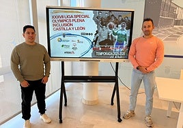 El concejal de Deportes, Jorge Valiente; y el delegado provincial de Deporte Adaptado de Castilla y León, Alberto Mateos