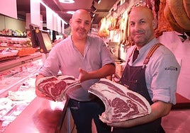 Espectaculares piezas de chuletones madurados en Carnicería José Luis.