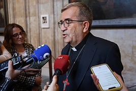 El presidente de la Conferencia Episcopal Española, Luis Argüello, durante su última visita a Salamanca.