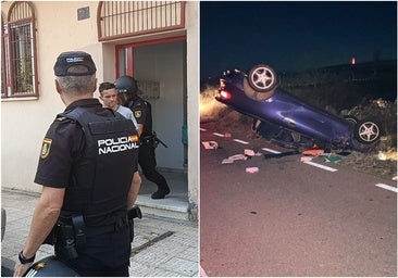 La detención de R.G.G. el pasado mes de agosto en Puente Ladrillo y el coche volcado en la carretera DSA-106, a su paso por Arapiles.