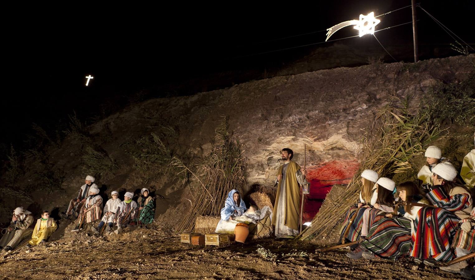 Representación del Belén viviente de Alcanadre