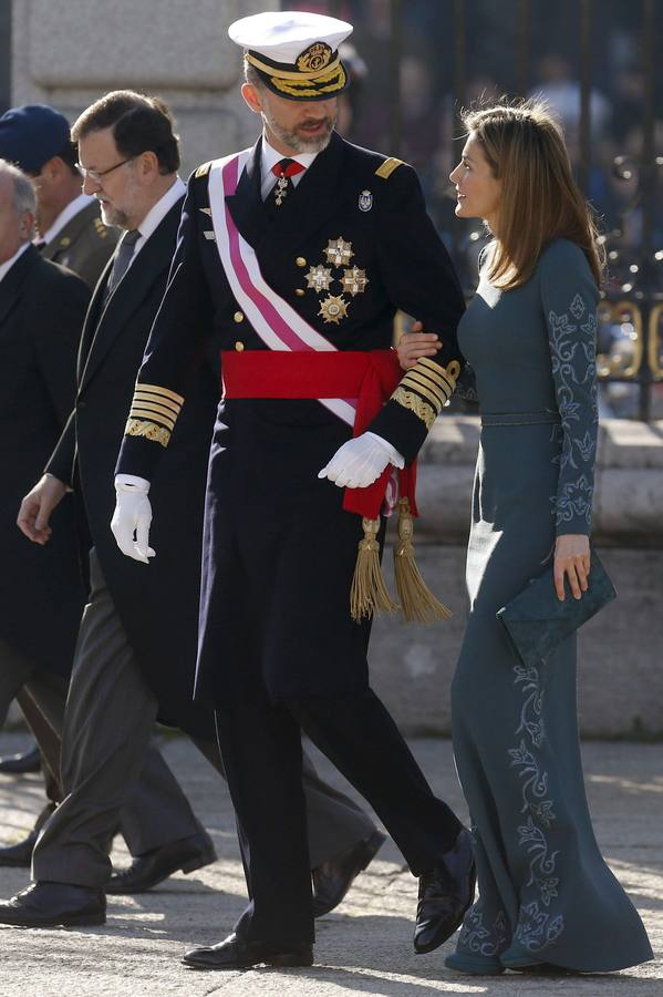 Felipe VI preside por vez primera, acompañado de doña Letizia, la celebración de la Pascua Militar.