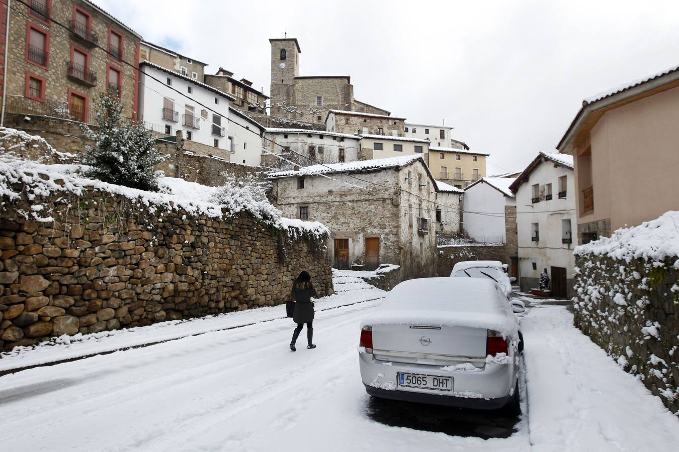 Nieve en la sierra riojana