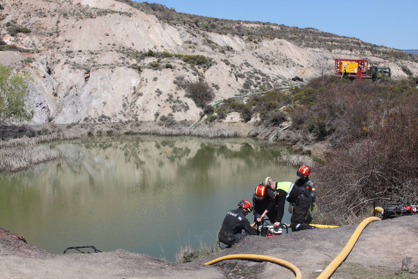 Vaciado preventivo de la balsa de Préjano por peligro de deslizamientos y desprendimientos