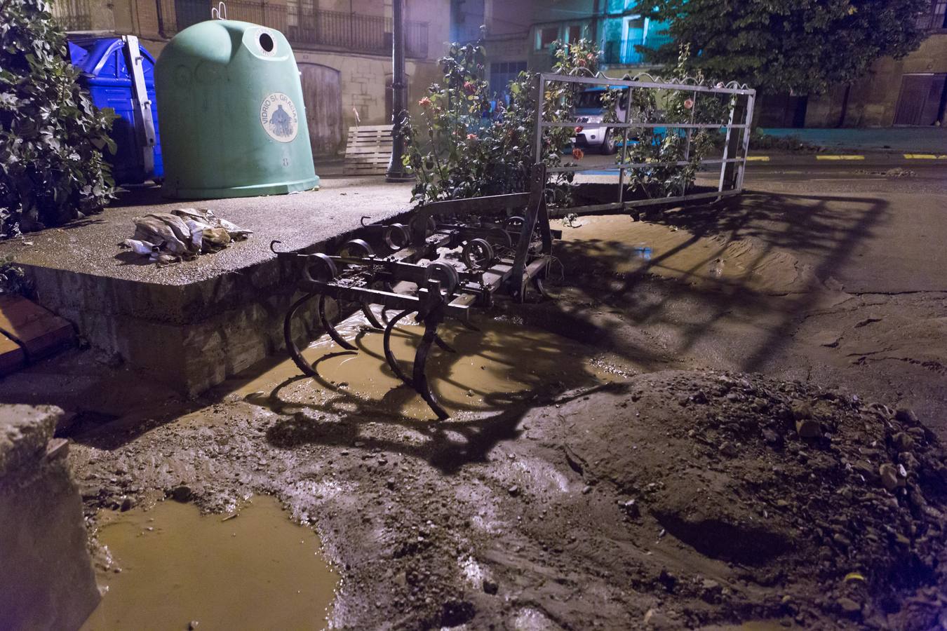 Primeras horas tras la tromba de agua de San Asensio