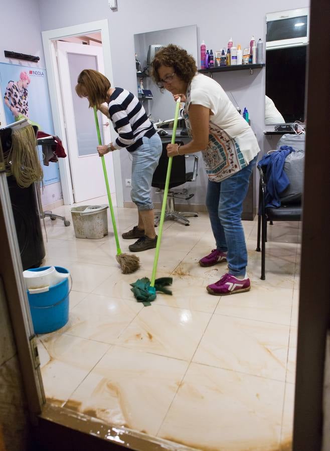 Primeras horas tras la tromba de agua de San Asensio