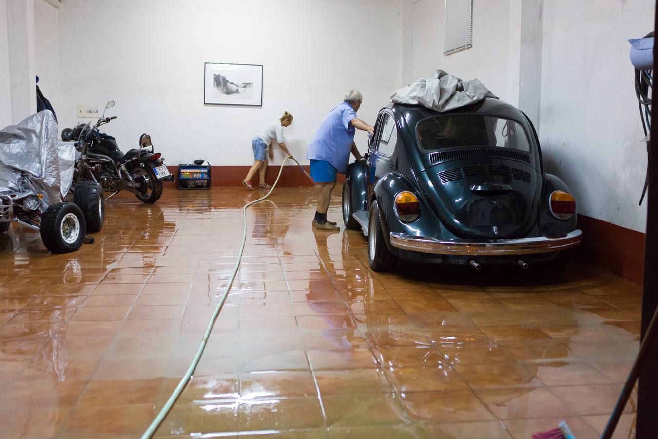 Primeras horas tras la tromba de agua de San Asensio