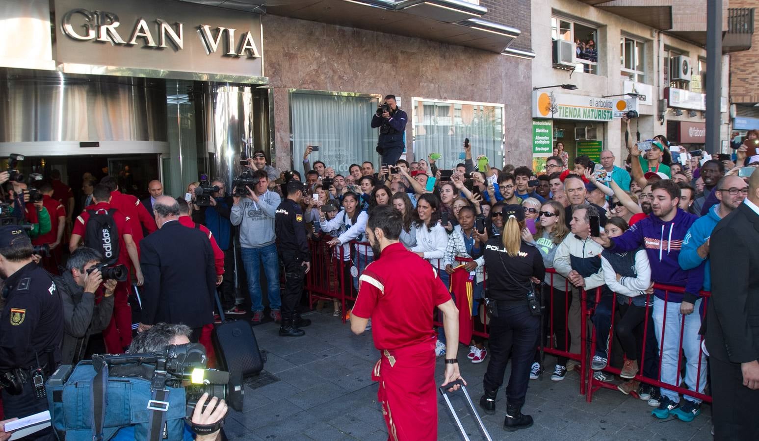 La selección española de fútbol llega a Logroño