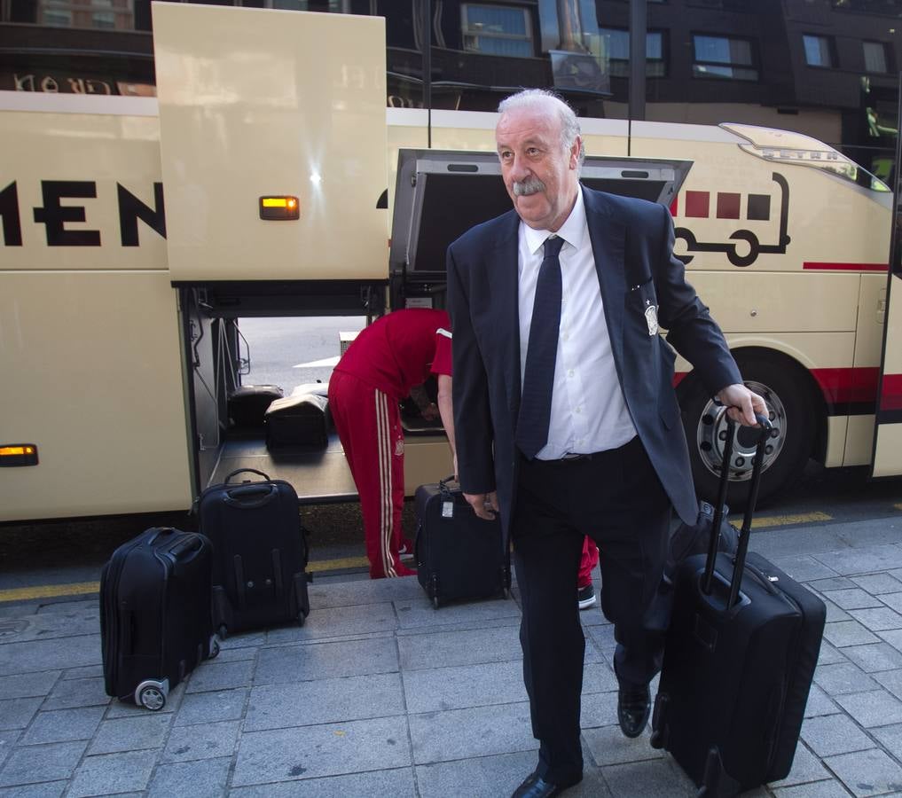 La selección española de fútbol llega a Logroño