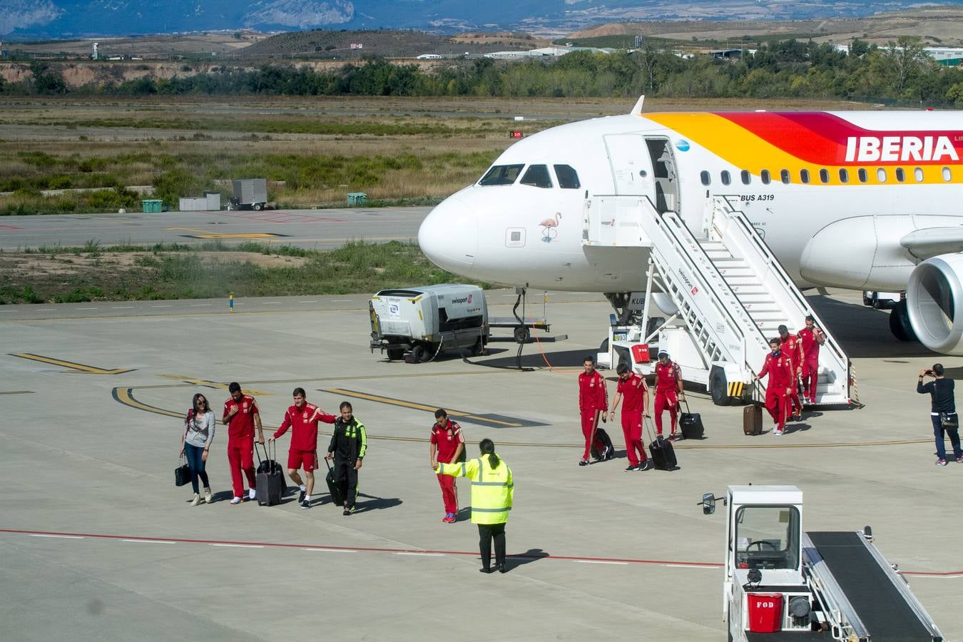 La selección española de fútbol llega a Logroño