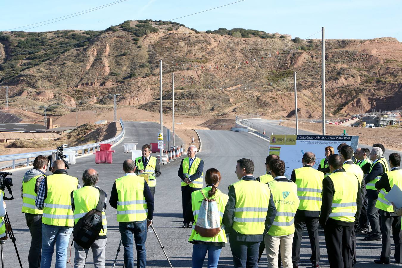 Visita a las obras del enlace de Recajo entre la circunvalación de Logroño, la carretera nacional N-232 y la autopista AP-68