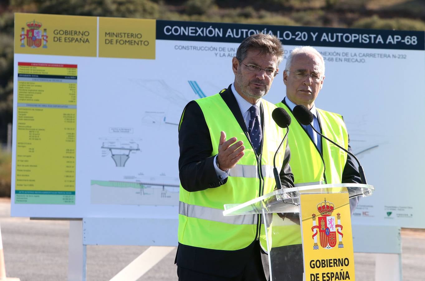 Visita a las obras del enlace de Recajo entre la circunvalación de Logroño, la carretera nacional N-232 y la autopista AP-68