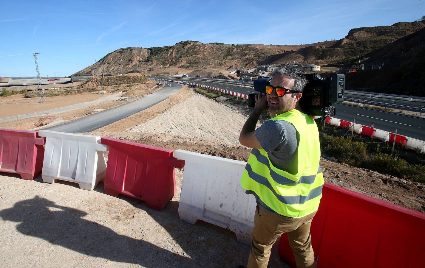 Visita a las obras del enlace de Recajo entre la circunvalación de Logroño, la carretera nacional N-232 y la autopista AP-68