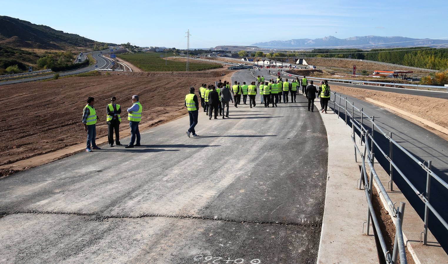 Visita a las obras del enlace de Recajo entre la circunvalación de Logroño, la carretera nacional N-232 y la autopista AP-68