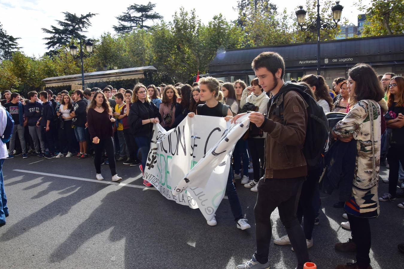 Manifestación de estudiantes en Logroño contra las reválidas y la LOMCE