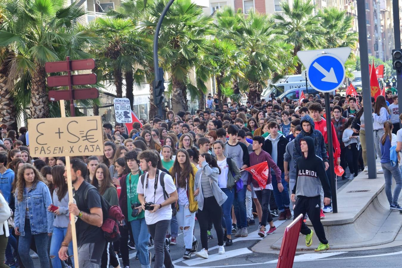 Manifestación de estudiantes en Logroño contra las reválidas y la LOMCE