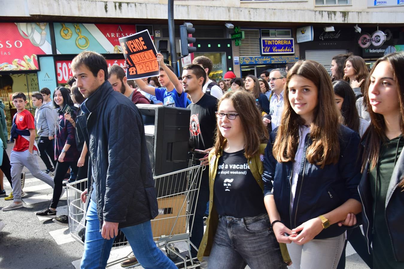 Manifestación de estudiantes en Logroño contra las reválidas y la LOMCE