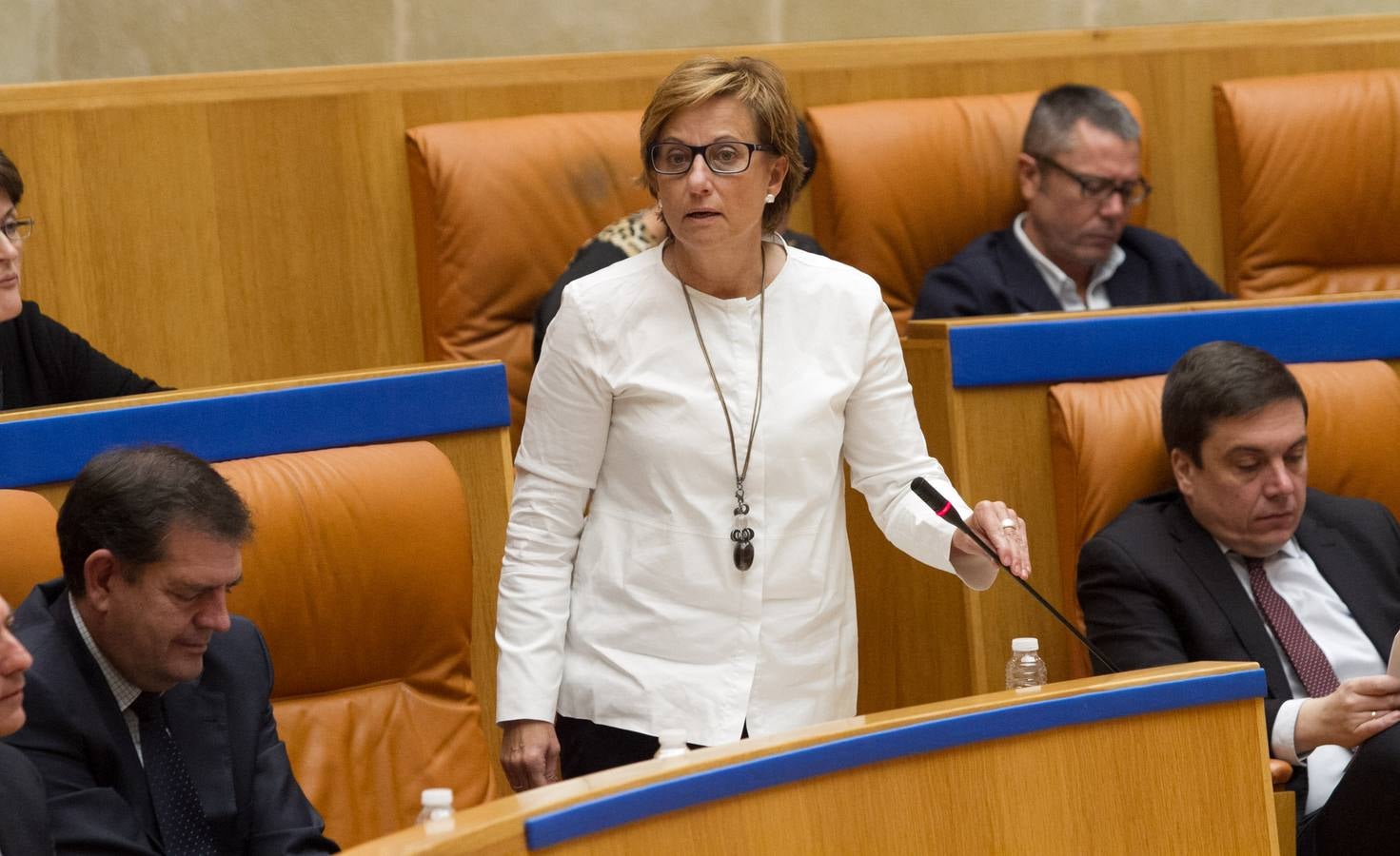 Un día de conversaciones y gestos en el Parlamento riojano