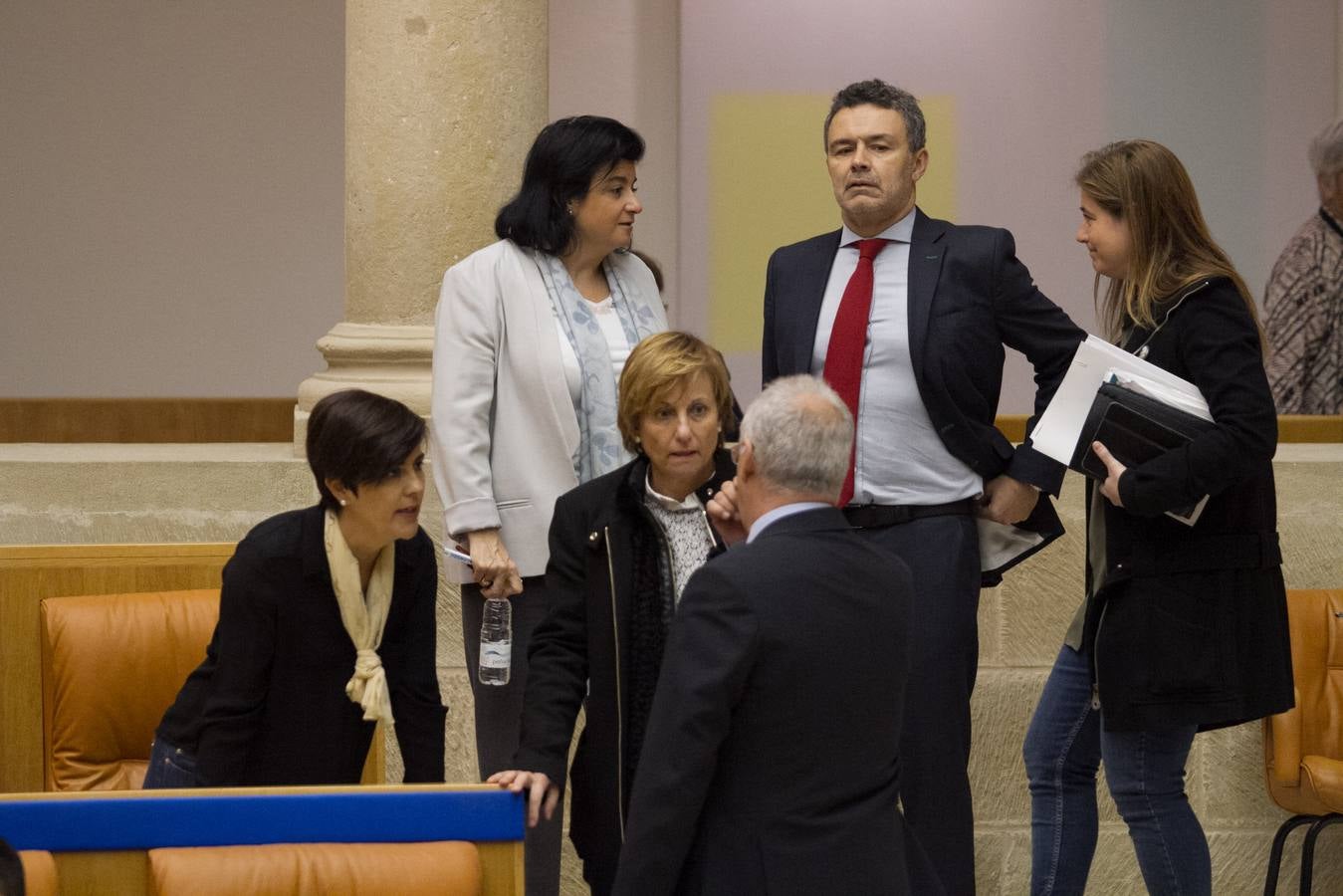 Los gestos del pleno del Parlamento riojano