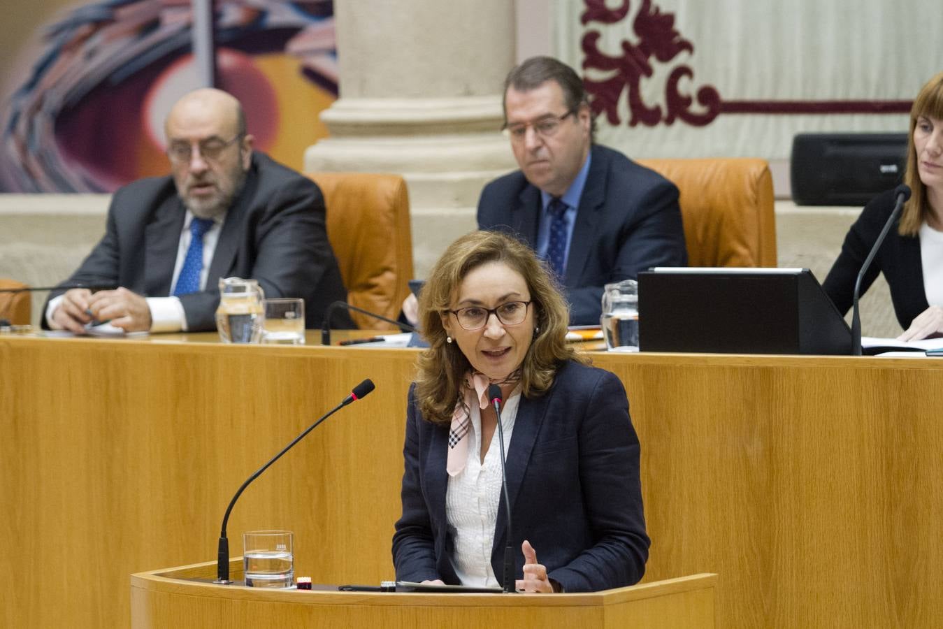 Los gestos del pleno del Parlamento riojano