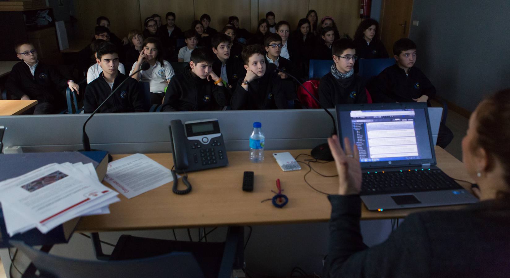 Los alumnos de 6 º A del colegio Nuestra Señora del Buen Consejo, Agustinas, visitan la multimedia de Diario LA RIOJA