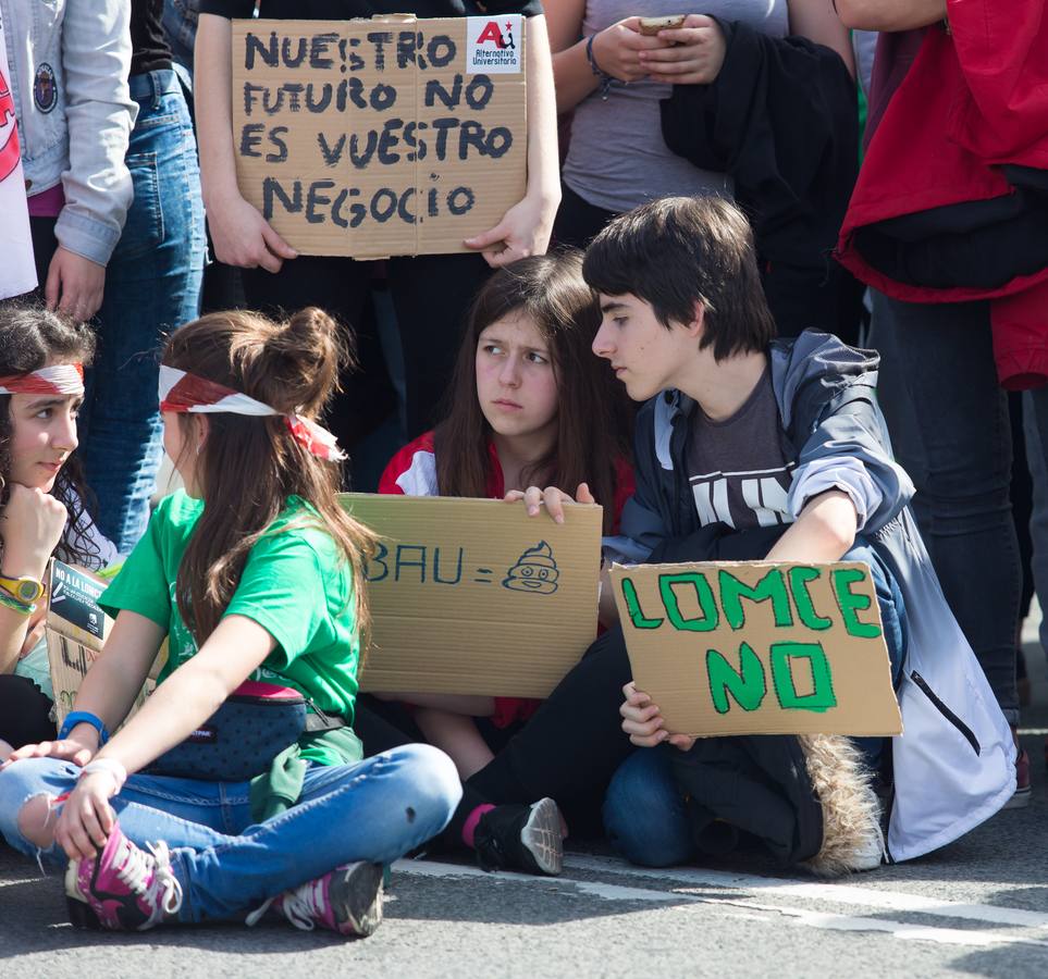 Los estudiantes se manifiestan en Logroño en defensa de la escuela pública