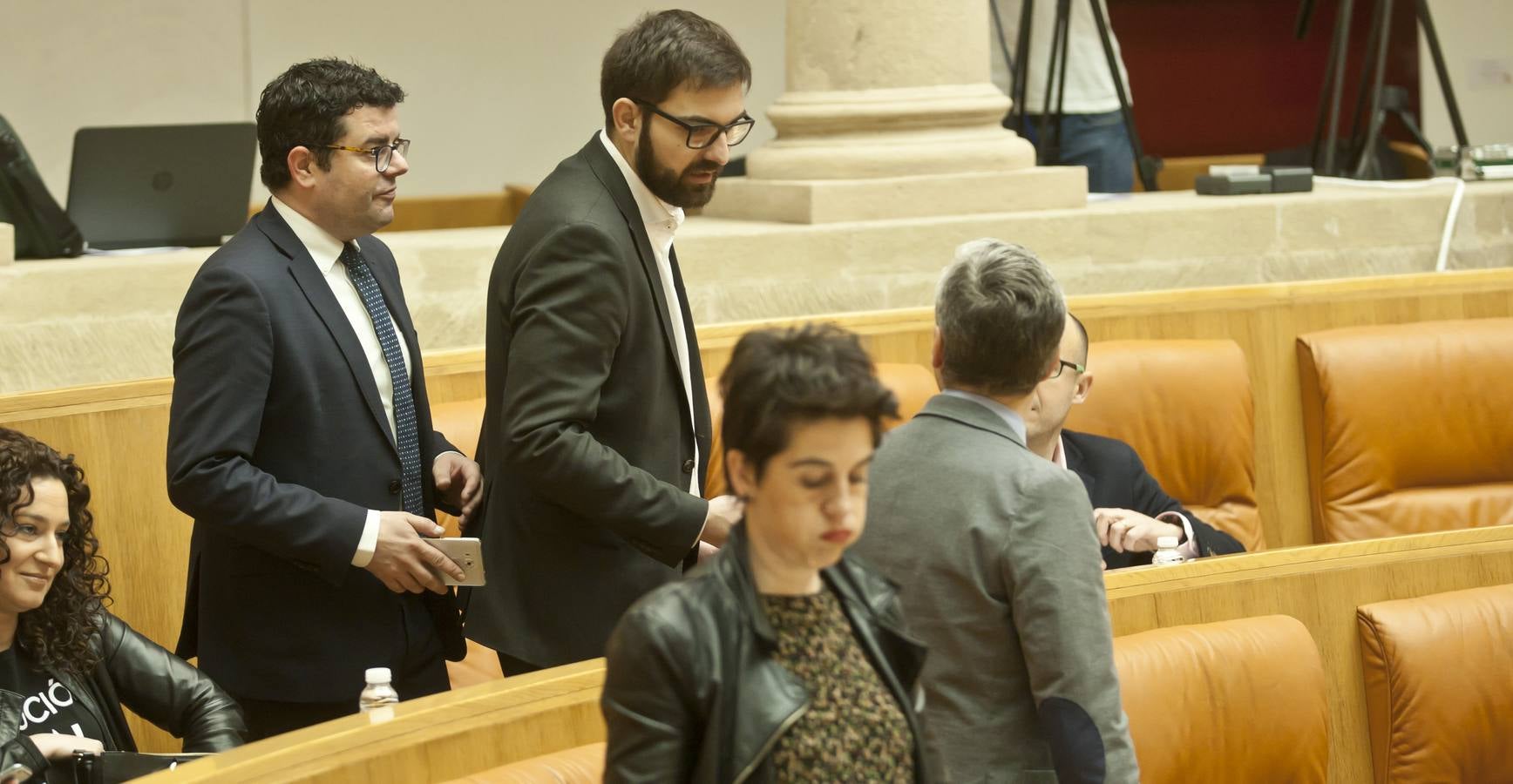 Los gestos y las conversaciones del Pleno del Parlamento riojano