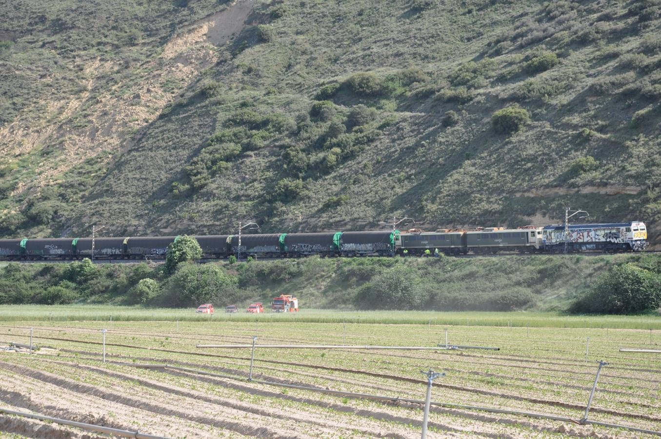 Una locomotora provoca un incendio en Gimileo