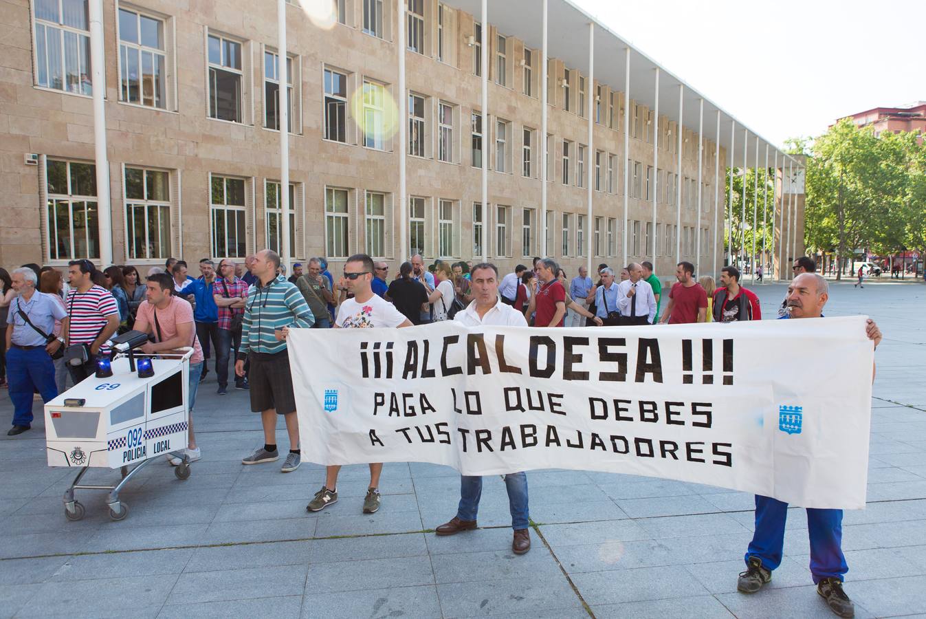 Protesta de los trabajadores del Ayuntamiento de Logroño