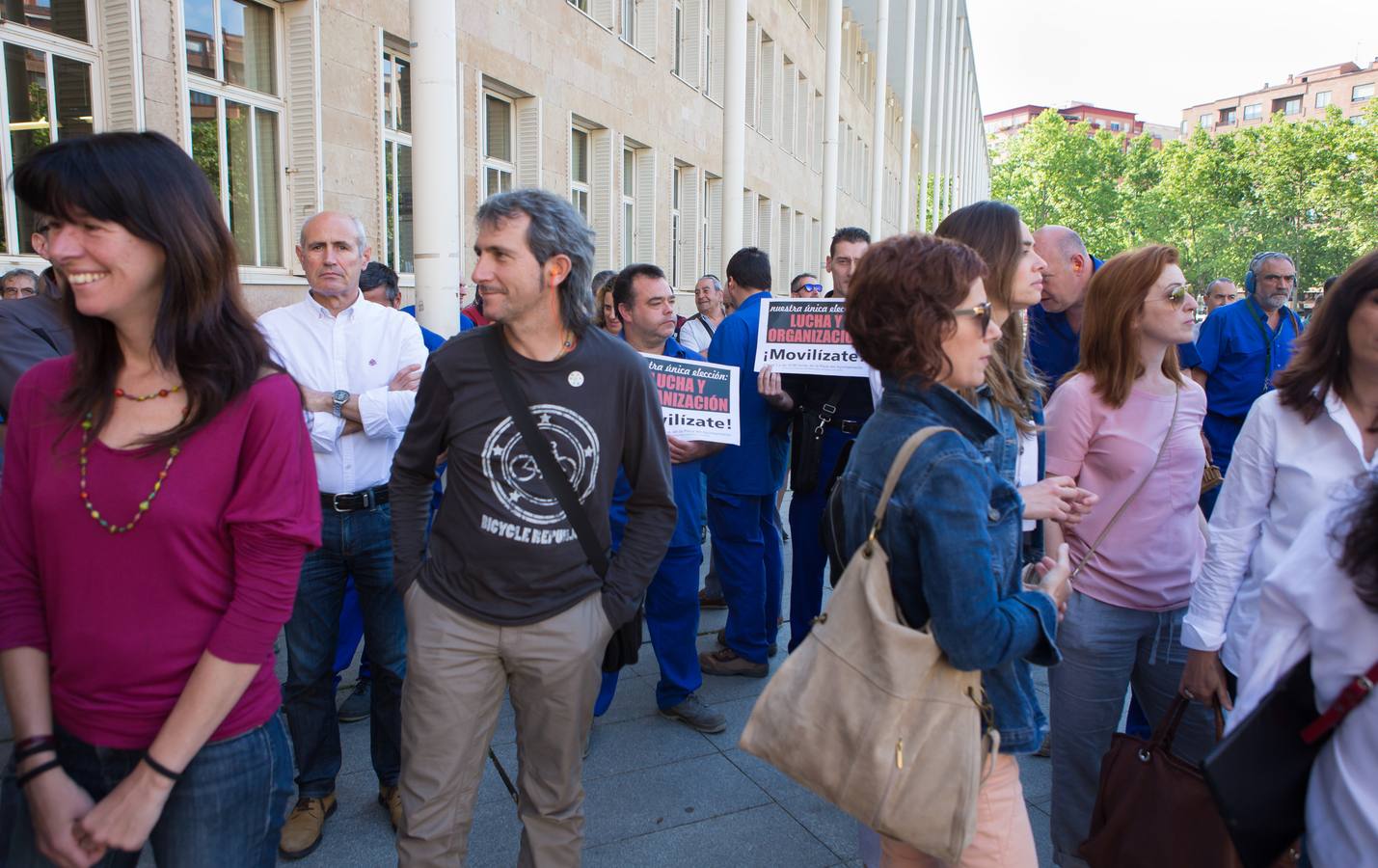 Protesta de los trabajadores del Ayuntamiento de Logroño