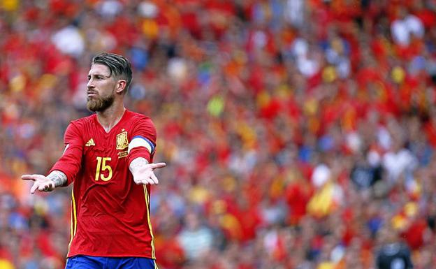 Sergio Ramos, con la selección.