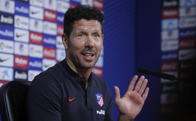 Diego Simeone, en rueda de prensa. 