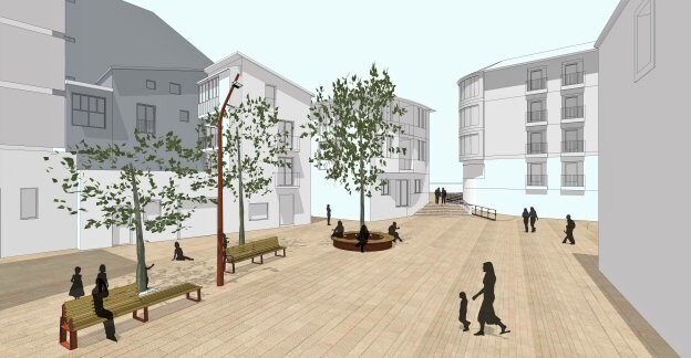 Imagen virtual de cómo quedará la plaza de la Cruz, una vez se hagan las obras. :: 