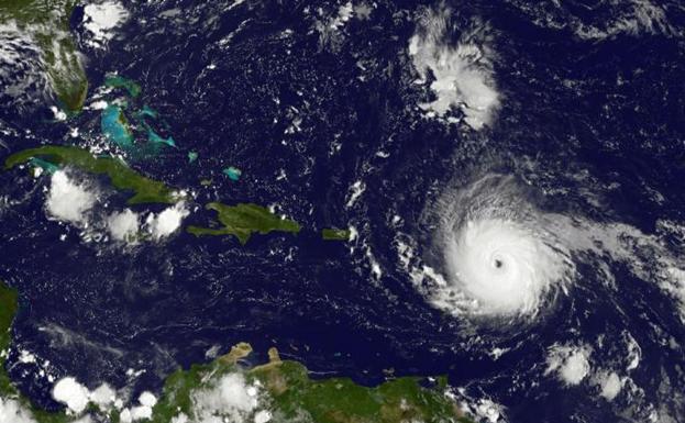 Imagen satelital del huracán Irma.