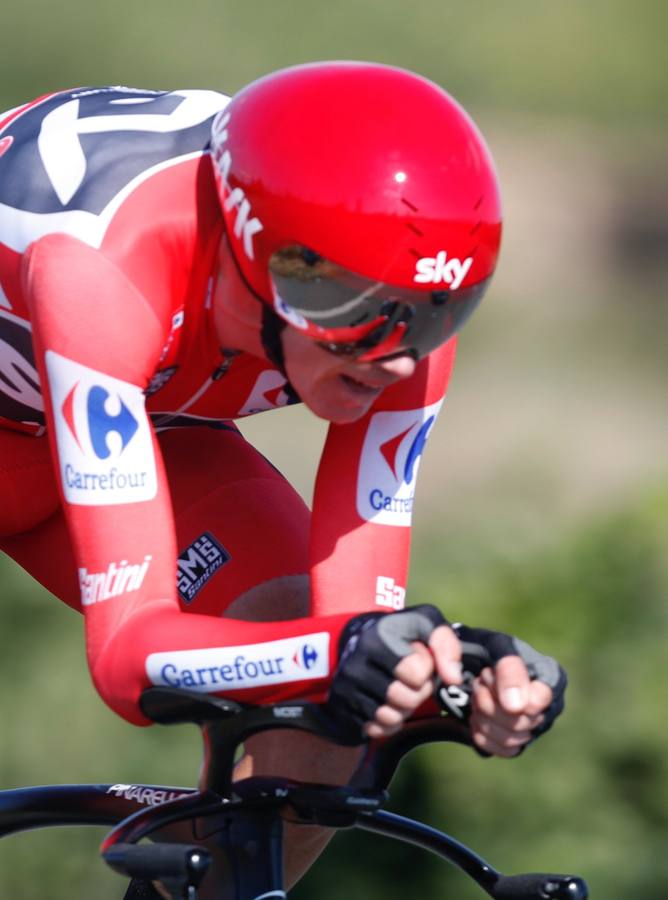 El líder de la Vuelta Ciclista a España ha consolidado su liderato con el triunfo en la contrarreloj que ha acabado en Logroño