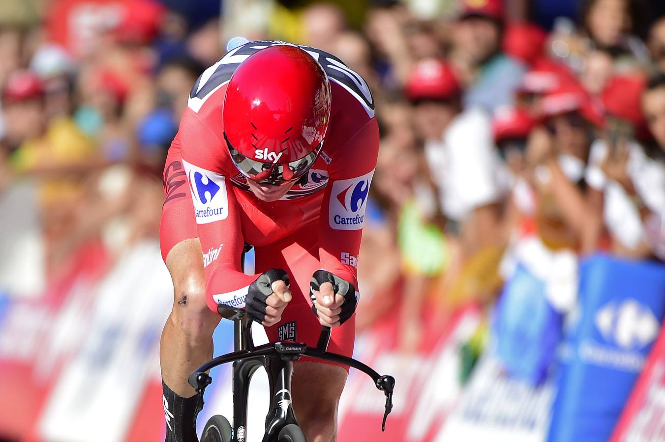 El líder de la Vuelta Ciclista a España ha consolidado su liderato con el triunfo en la contrarreloj que ha acabado en Logroño