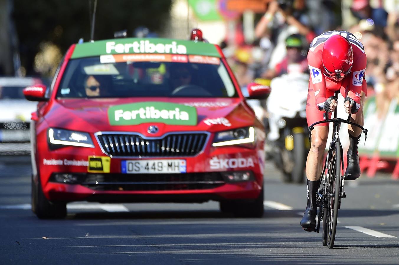 El líder de la Vuelta Ciclista a España ha consolidado su liderato con el triunfo en la contrarreloj que ha acabado en Logroño
