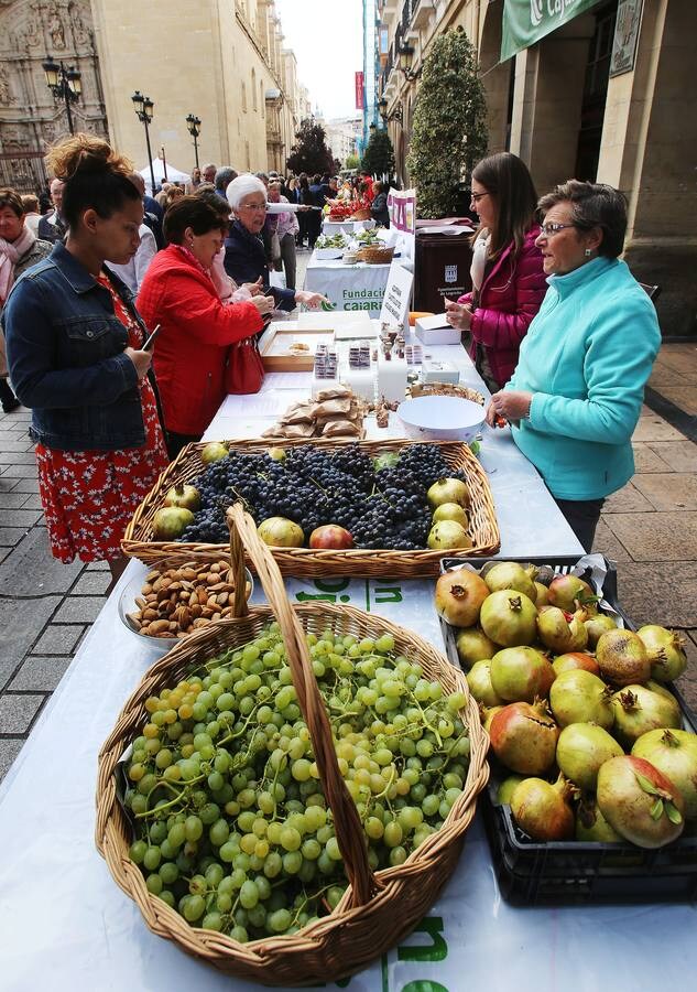 Decenas de riojanos desfilaron ayer por el tradicional certamen agrícola de Fundación Caja Rioja, a pesar del desapacible día