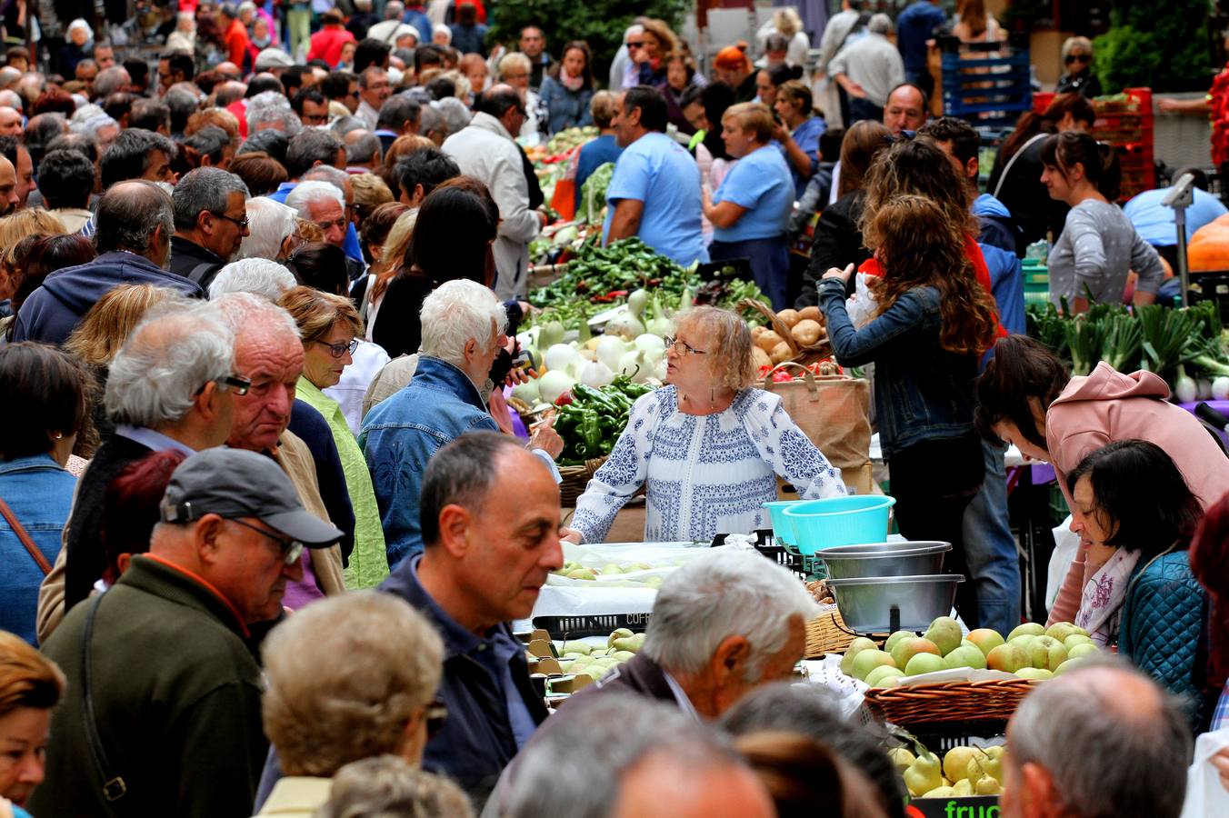 Decenas de riojanos desfilaron ayer por el tradicional certamen agrícola de Fundación Caja Rioja, a pesar del desapacible día