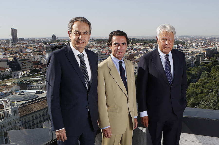 José Luis Rodríguez Zapatero, José María Aznar y Felipe González.