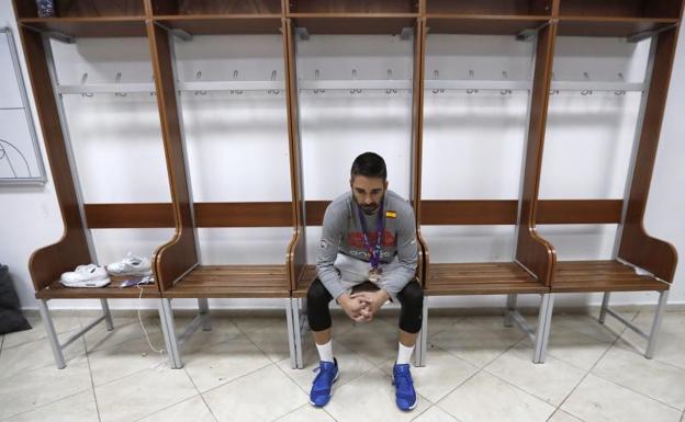 Juan Carlos Navarro, pensativo en el vestuario tras ganar el bronce. 