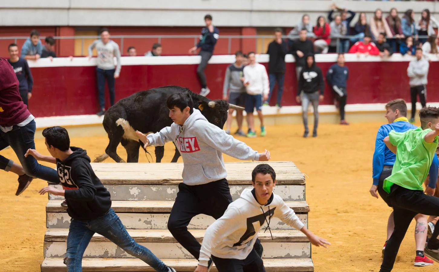 El segundo día de vaquillas en La Ribera ha tenido juegos, diversión y sustos