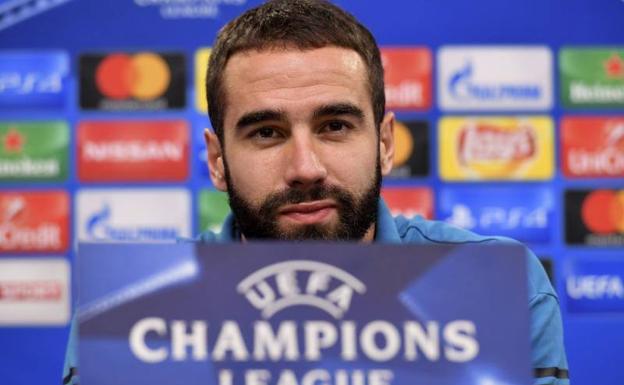 Dani Carvajal, en la sala de prensa del Signa Iduna Park. 